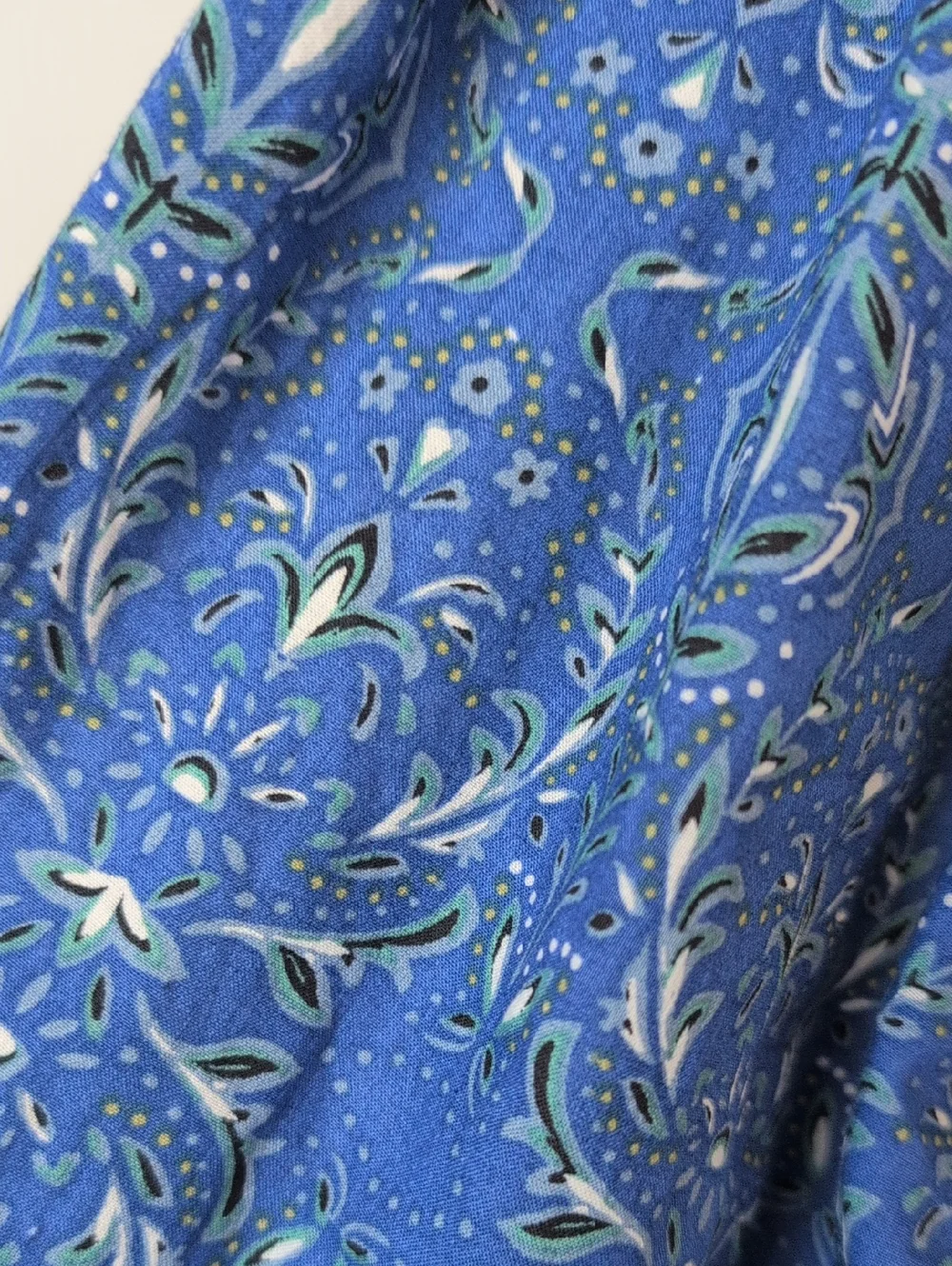 Boho Blue Cotton Floral Midi Dress Balloon Sleeve Cottagecore Romantic 2X - Picture 13 of 16